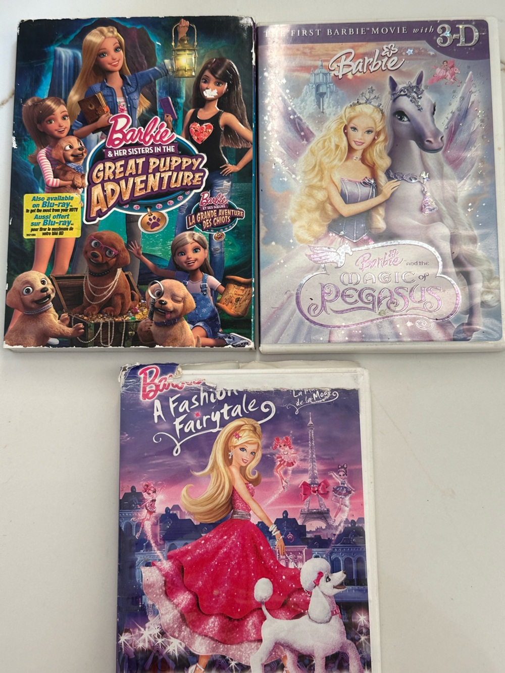 Barbie DVD Lot A Fashion Fairytale Magic of Pegasus Great Puppy Adventure